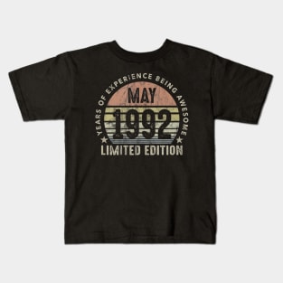 Born In May 1992 Vintage Sunset 28th Birthday All Original Kids T-Shirt